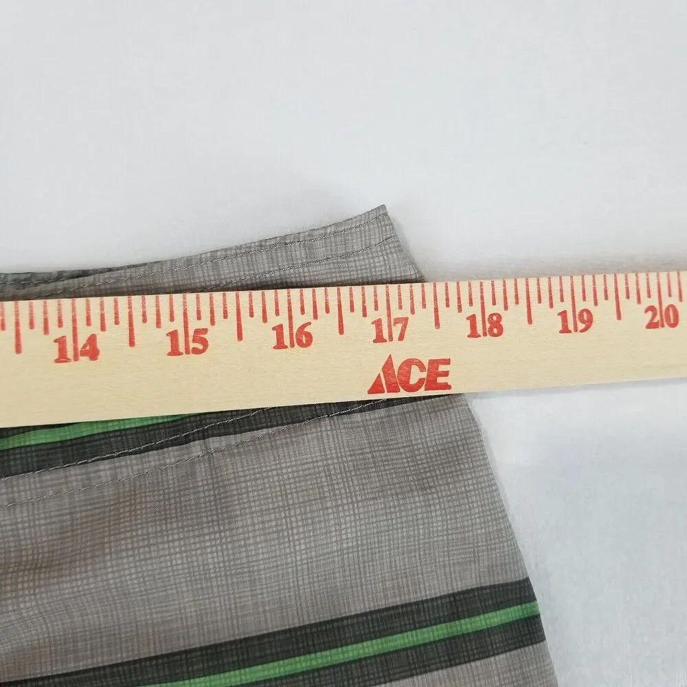 Quiksilver Swim Trunks Mens 34 Gray Striped Waterman Collection Board Shorts